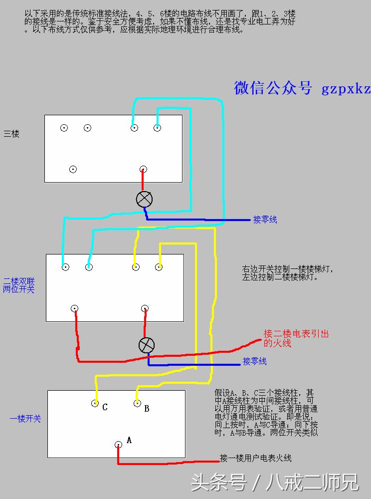 电工实操灯泡接线图,电工自学全套教程