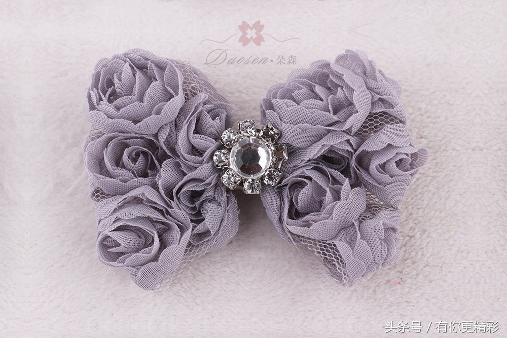 玫瑰花水钻发夹头饰,玫瑰花发夹头饰网红爆款