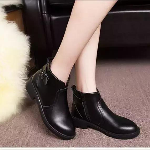 气质短靴英伦风马丁靴女,气质英伦侧双线洋气女短靴