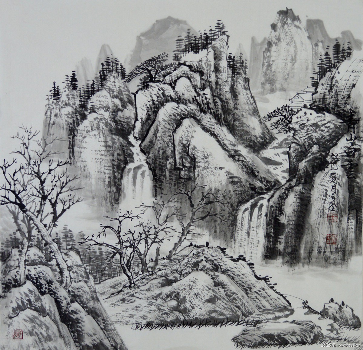 水墨山水画欣赏大全,水墨山水画欣赏贾又福