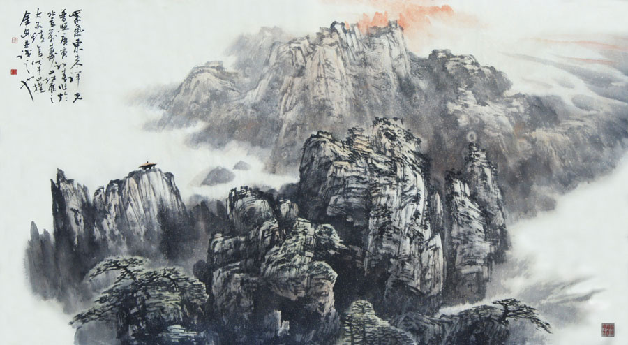 水墨山水画欣赏大全,水墨山水画欣赏贾又福