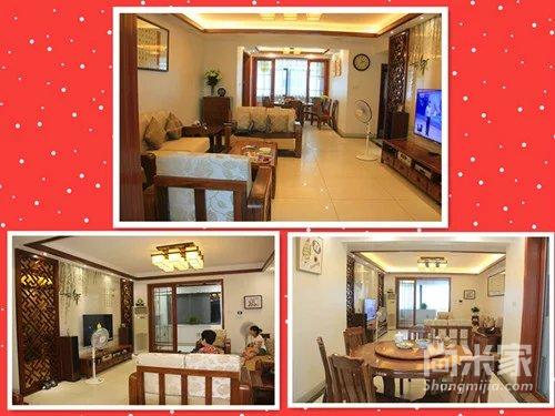 简约中式客厅大白墙装修效果图,现代简约客厅装饰画中式