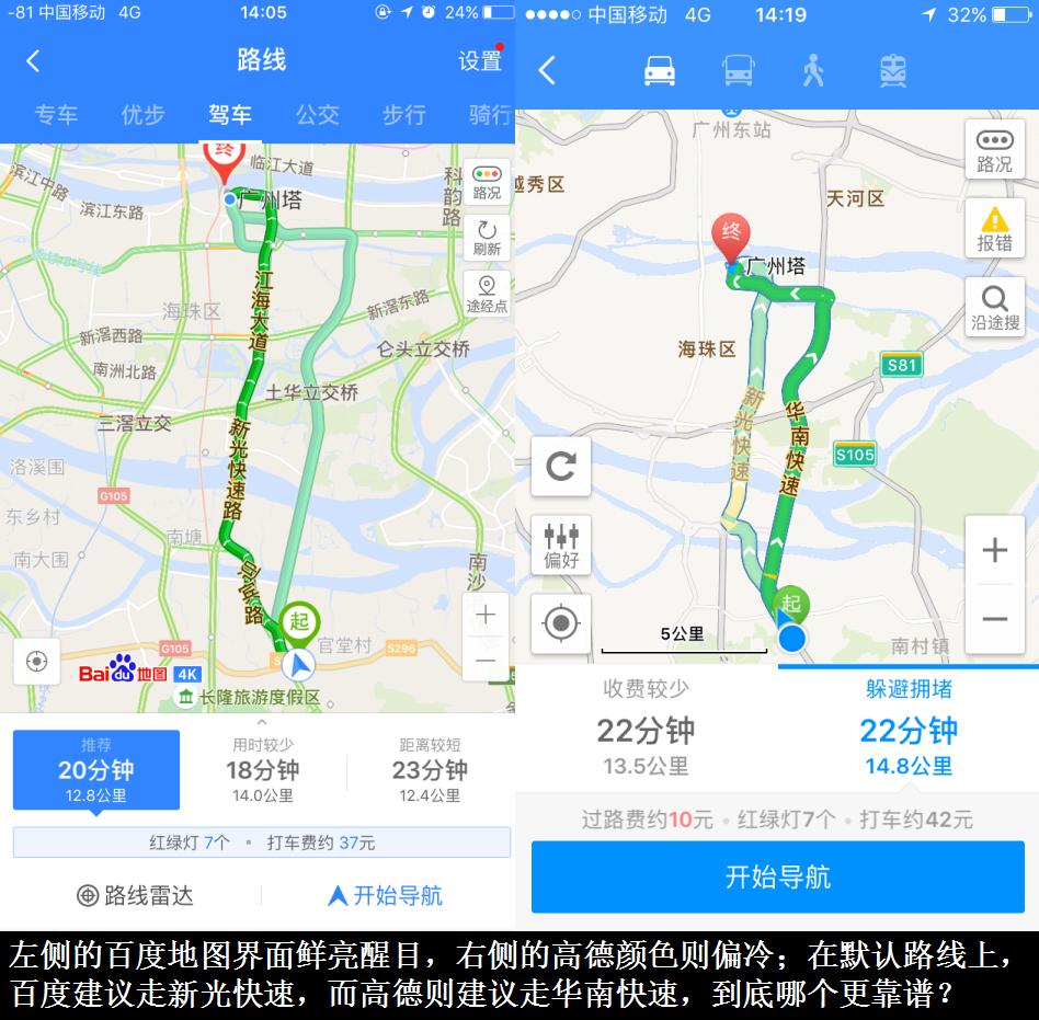 高德和百度地图哪个导航好用,不打嘴仗用实际行动