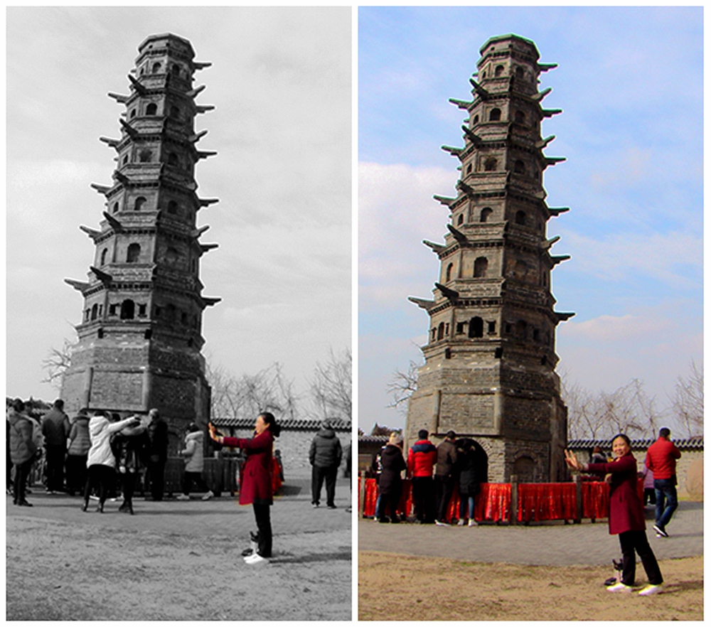 虎丘千年斜塔全景图,打卡世界第二大斜塔虎丘塔