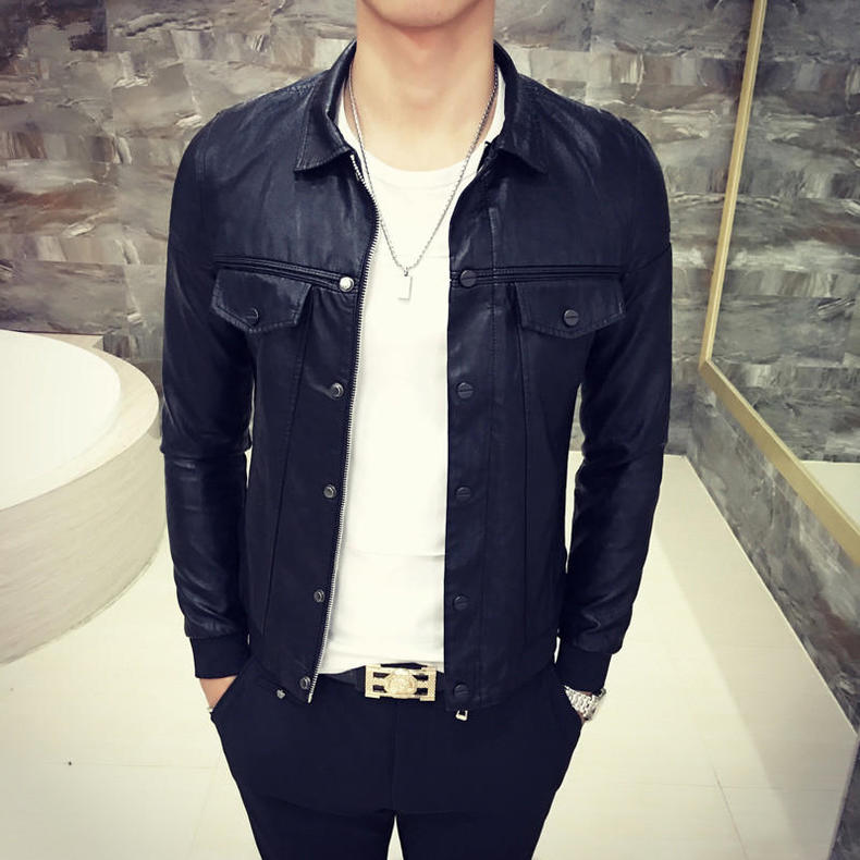 帅帅气气的机车风小皮衣,机车潮流皮衣男款痞帅高级感