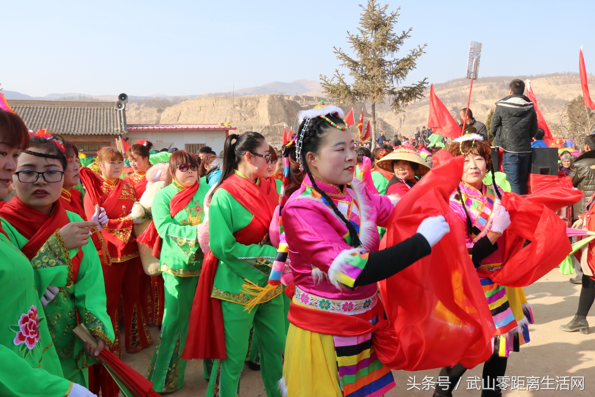 武山秧歌航拍,武山秧歌耍马