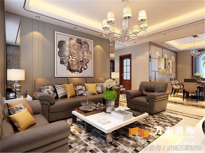 济南财富中心装修设计,120平装修风格现代简约济南