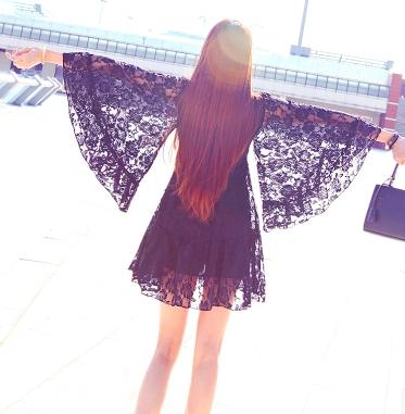 碎花裙连衣裙春秋七分袖雪纺,长袖春秋雪纺黑碎花连衣裙最新款