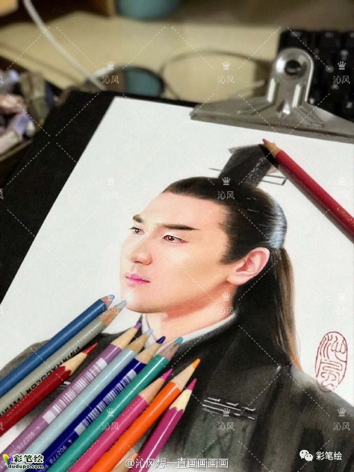 神似！彩铅画三生三世十里桃花中的姑姑白浅和太子夜华