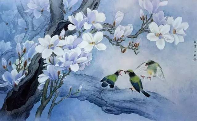 玉兰花儿童绘画,玉兰花绘画作品命名