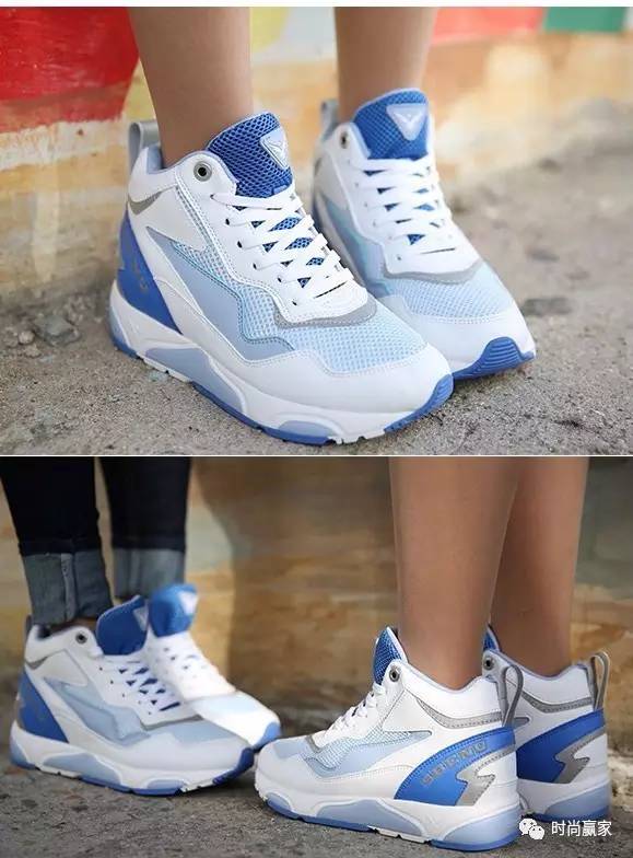 缤纷清爽的粉蓝色系球鞋，摇身成为漂漂型格少女
