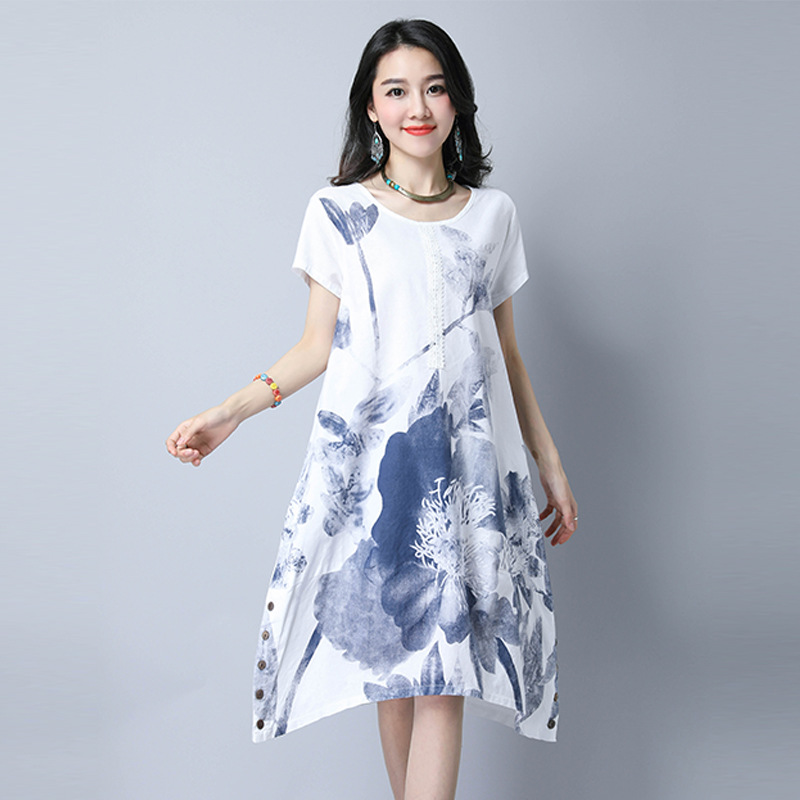 充满韵味，让人向往的民族风棉麻长裙