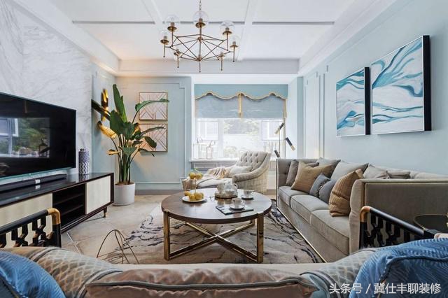 新房石膏线条装修现代简约,背景墙石膏线条装修效果图