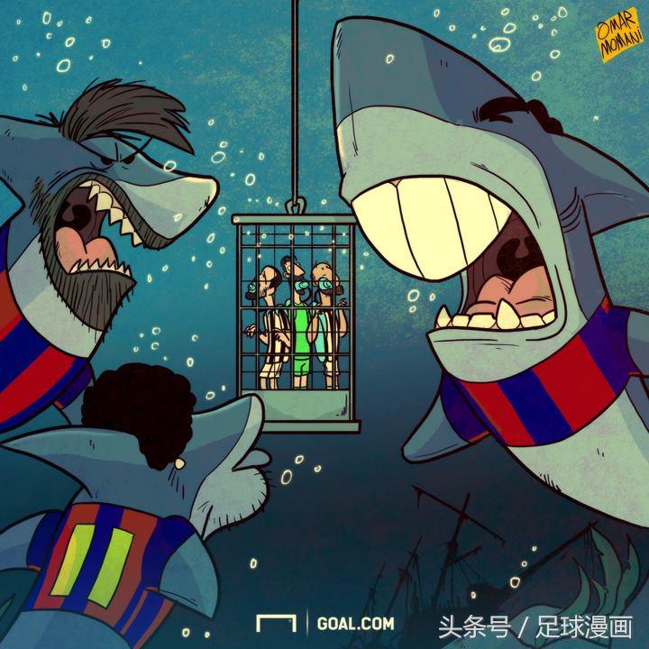 巴萨无缘欧冠16强漫画,巴萨输球漫画