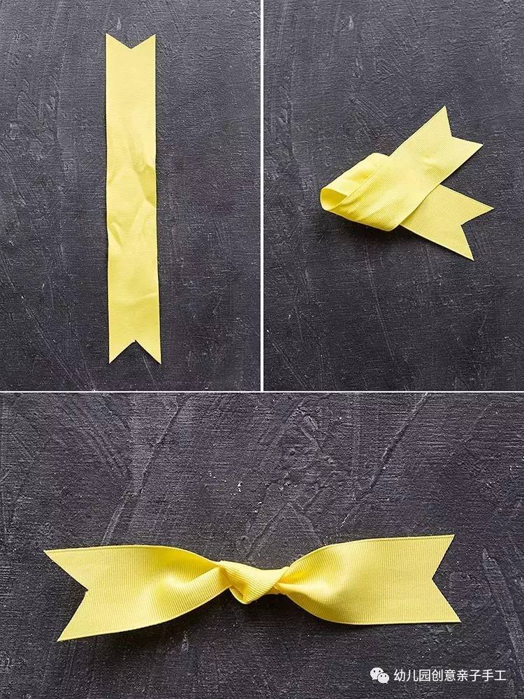 简单蝴蝶结手工幼儿,丝带蝴蝶结打法幼儿手工