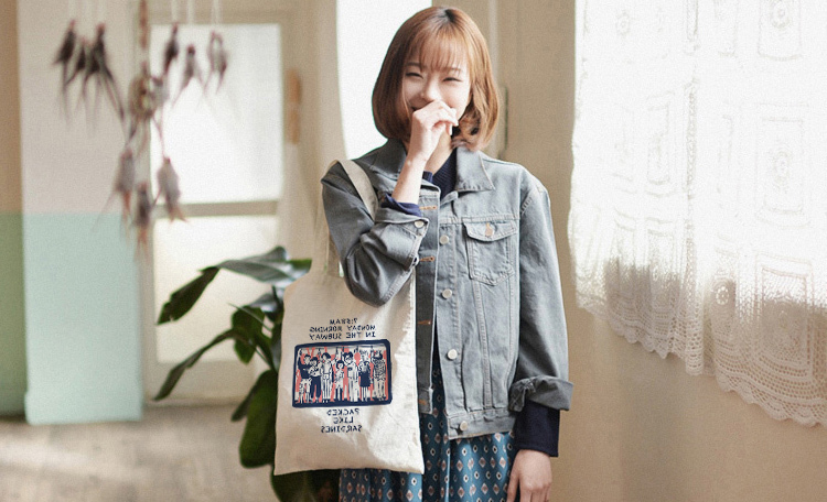 复古文艺范背包,斜背包帆布文艺森系