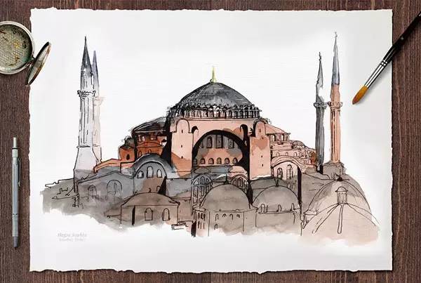 世界十大建筑画在一幅画里,中国顶级建筑水彩画