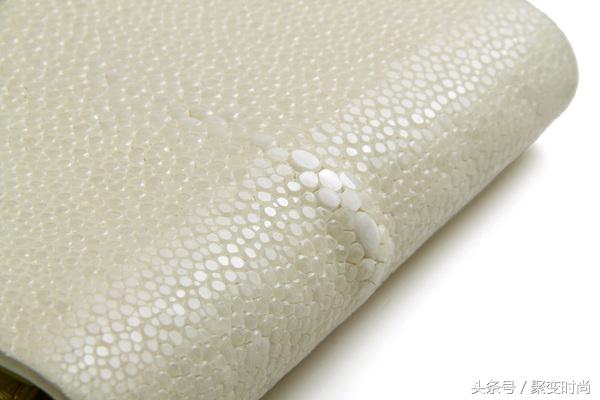 当遇上米色珍珠鱼皮具，珍珠鱼皮革的珍珠光彩才终于名副其实