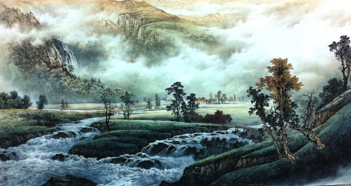 最新曾刚彩墨山水画技法,曾刚彩墨山水技法教学宝典