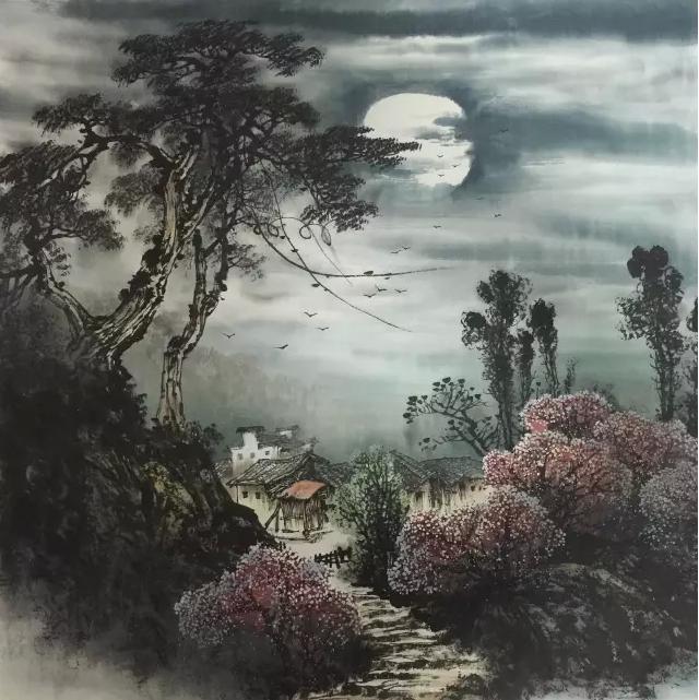 曾刚彩墨山水画技法60分钟视频,曾刚彩墨山水构图示范