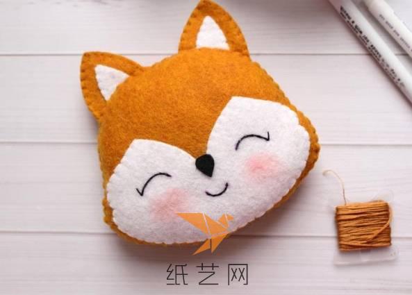 不织布小狐狸玩偶,不织布玩偶狐狸教程