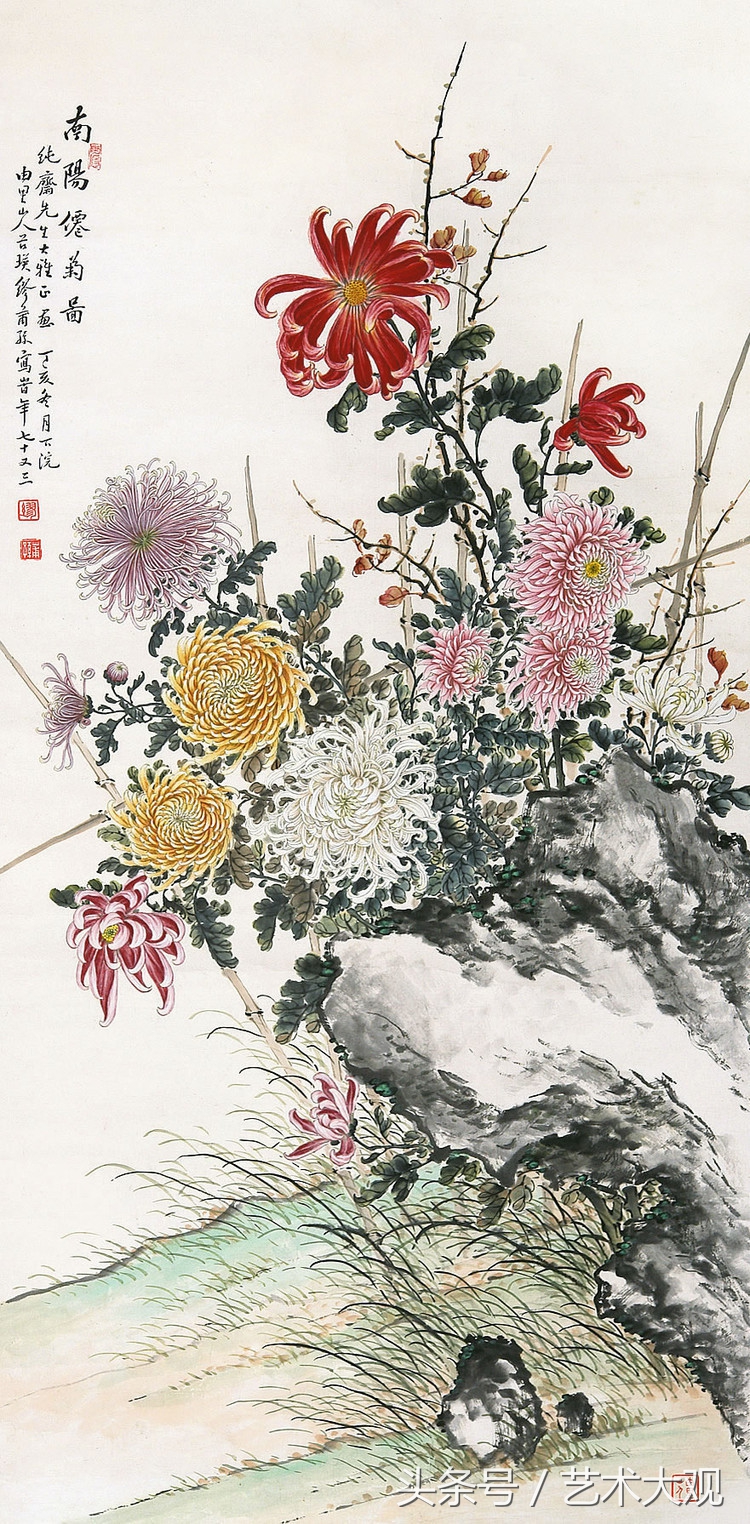 缪谷瑛国画菊花,缪谷瑛菊花画法