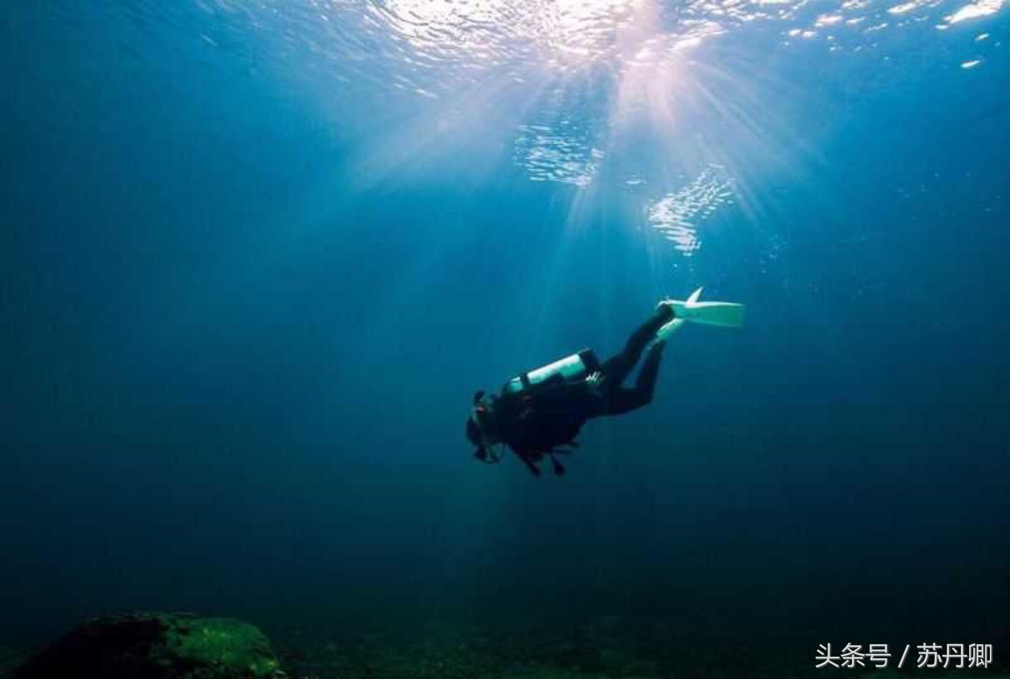 在水下洞穴探险,森林海自由潜水