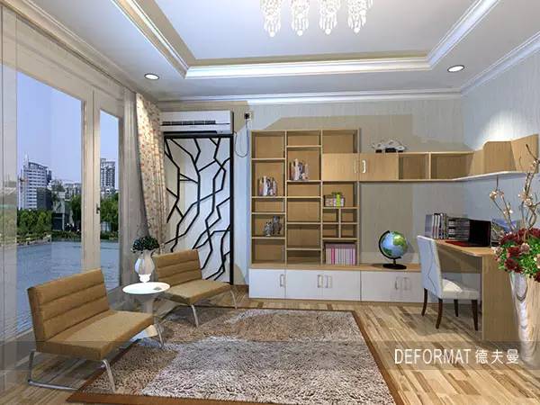 组合写字台书柜效果图,收纳小妙招书桌