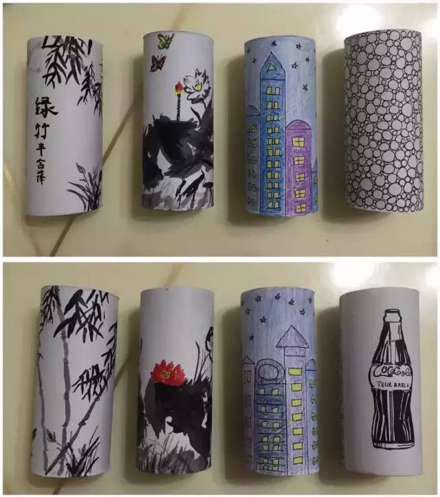矮卷纸筒废物利用手工幼儿园,用卷筒纸儿童手工作品废物利用