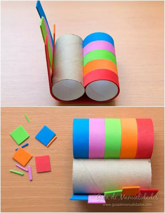 矮卷纸筒废物利用手工幼儿园,用卷筒纸儿童手工作品废物利用