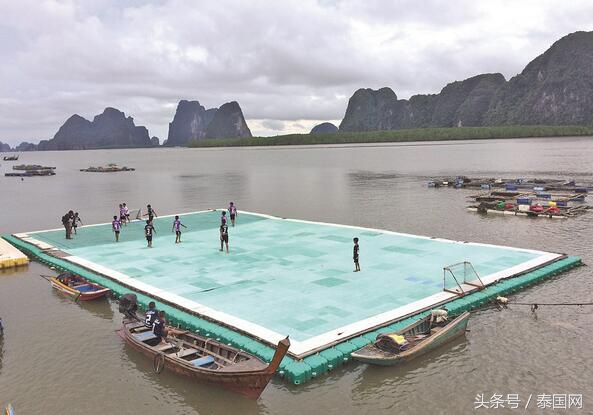 泰国水上足球场广告,泰国班宜岛