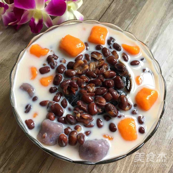 芋圆红豆葡萄干烧仙草椰汁,椰汁红豆西米芋圆露的做法