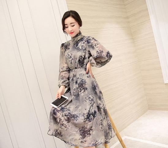 优雅气质高端的连衣裙雪纺,春秋雪纺连衣裙气质高级感轻奢