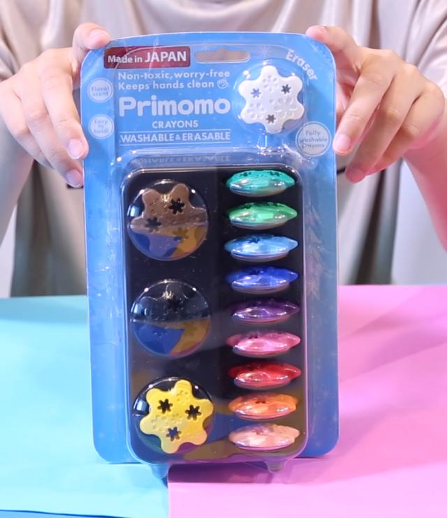 可食用可水洗蜡笔，妈妈不用担心宝宝误食，也不用担心宝宝乱涂乱抹啦