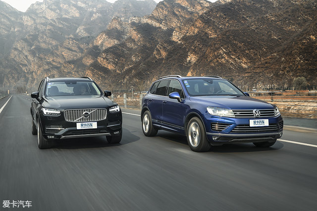 大众途锐对比沃尔沃xc90,大众途锐越野测试xc90
