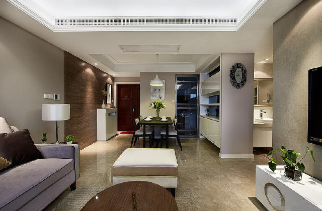 89㎡现代简约，客厅的简欧沙发，简约舒适又大气