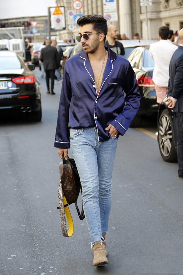 gucci男士虎头胸包街拍,2019胸包街拍