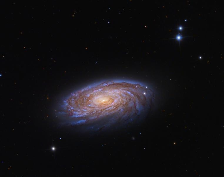 尘埃最多的NGC253漩涡星系，它是天空中最明亮的星系