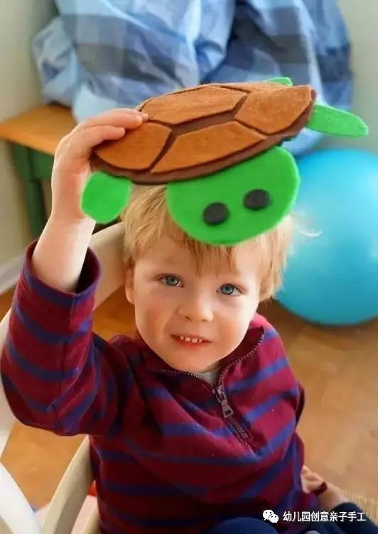 不织布小乌龟手工制作,幼儿园编织类手工制作乌龟