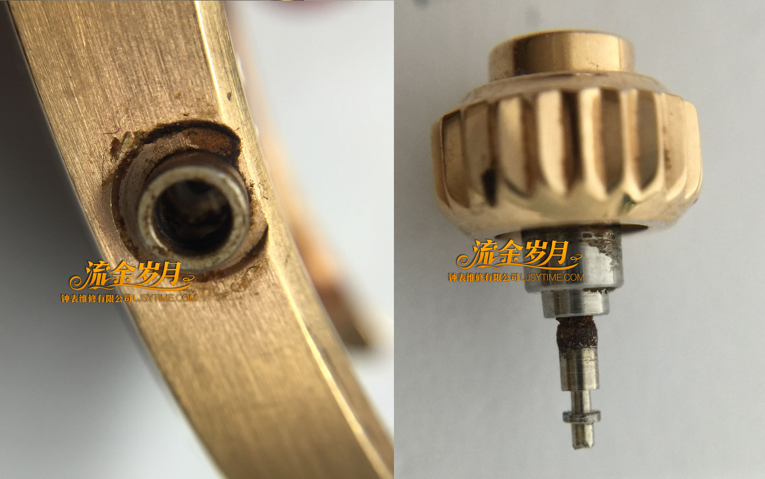 手表进水导致停走,不及时洗油真的很伤!把芯生锈断掉要换,机芯满是锈迹~看芝柏单按钮计时洗油后焕然一新