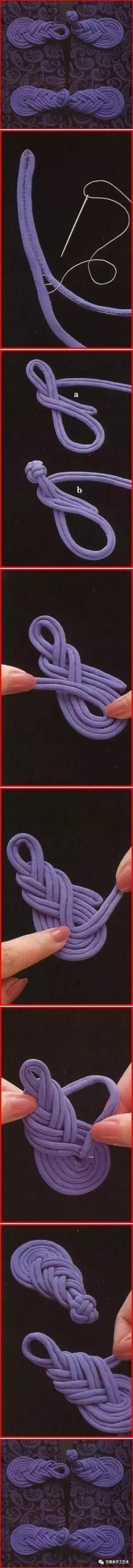 手工盘扣最简单版,用布做盘扣慢动作教程