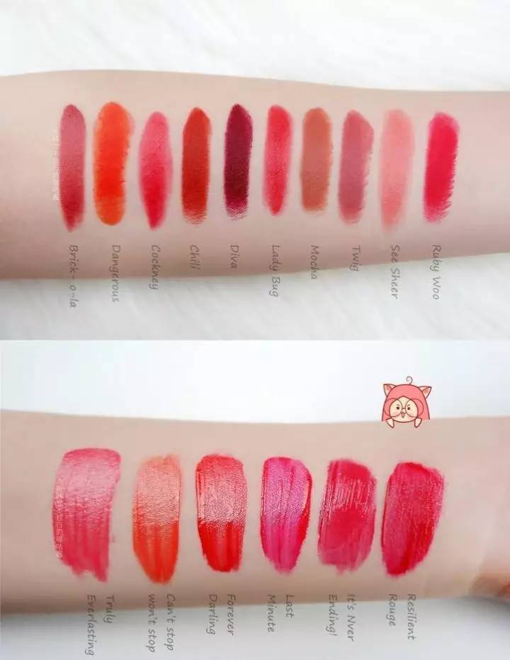 夏日必备口红试色list,夏天素颜必备10支口红