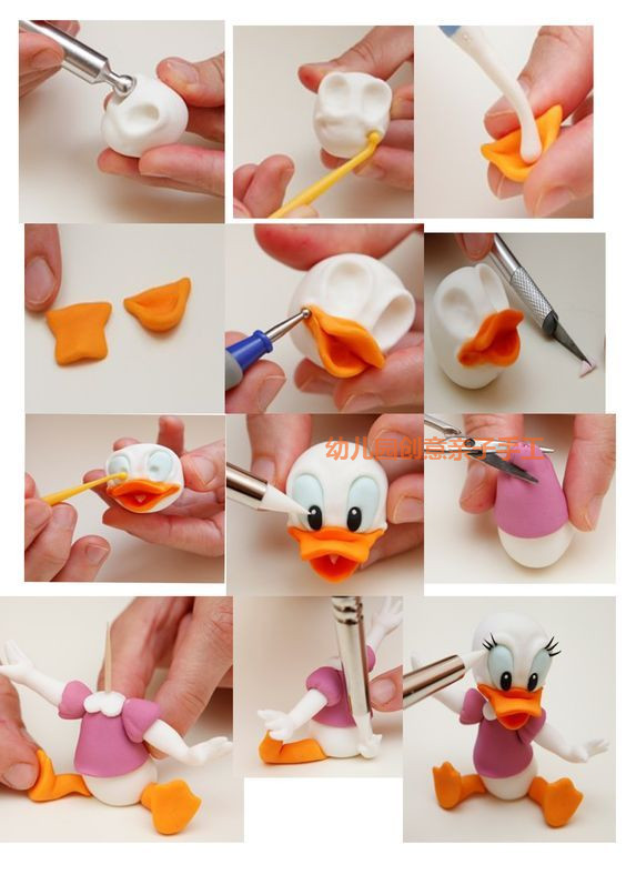 幼儿园超轻粘土手工大全：蝴蝶结维尼小熊等，唯美可爱风附教程