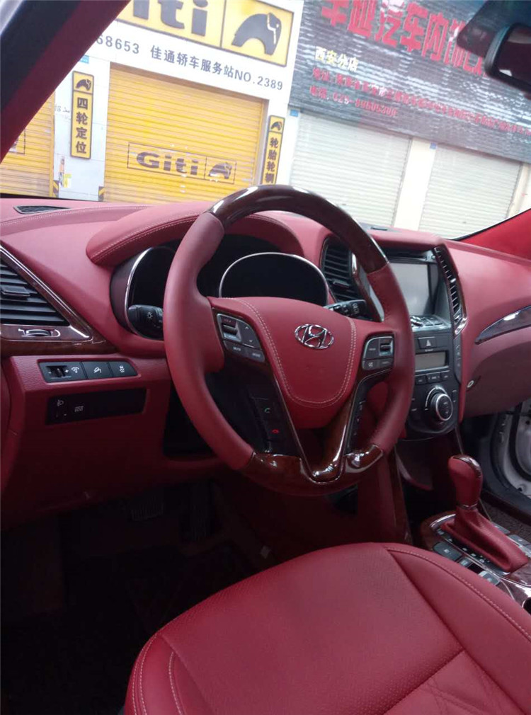 北京现代胜达改装内饰,新胜达座椅真皮