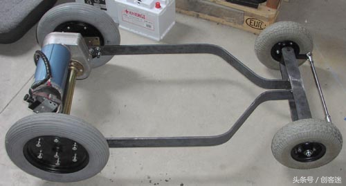 手工打造双人电动四轮小车,手工自制电动四轮车全过程