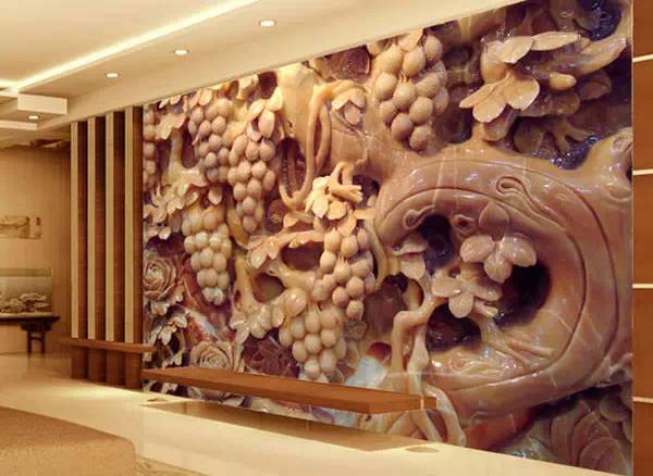 玉雕背景墙,岫岩玉雕背景墙