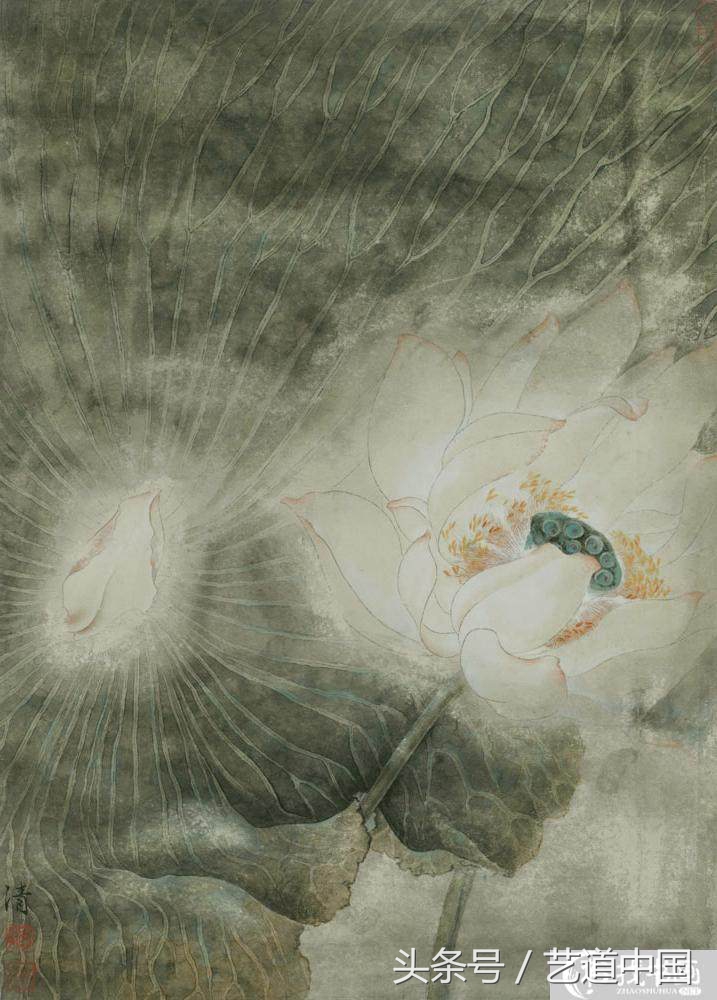 非学院派画师,画师画的荷花有多美