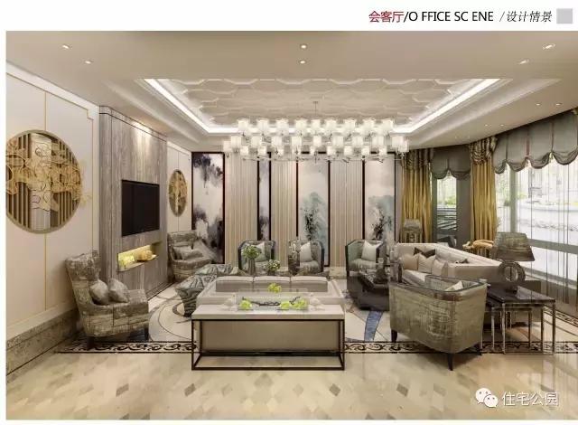 带堂屋挑空法式别墅,新中式别墅效果图带堂屋