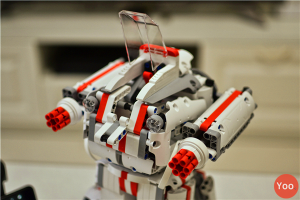 米兔积木机器人履带机甲可编程,米兔积木机器人怎么玩