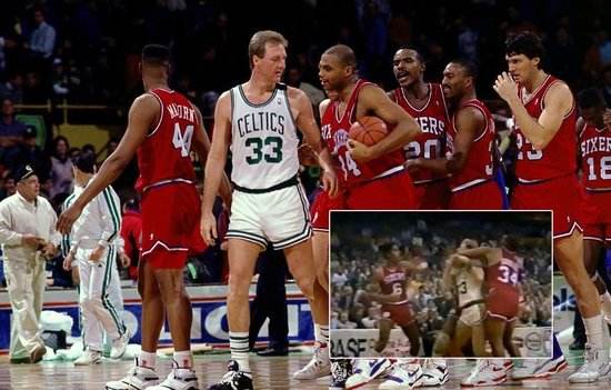 罗德曼锁喉伯德,大鸟伯德和罗德曼打架